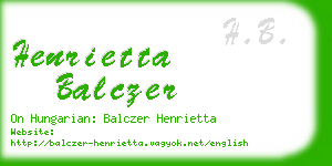 henrietta balczer business card